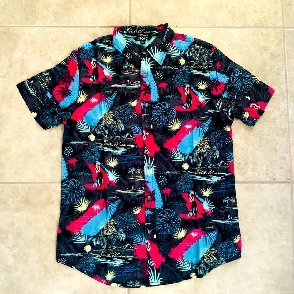 Stoic Hula Girl Button Down Small NWT